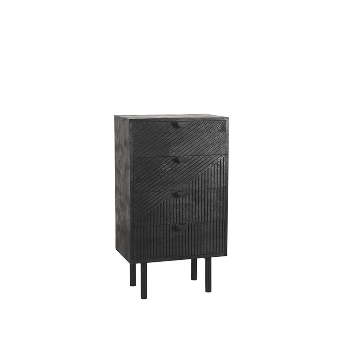 KOMMODE Cotia Schwarz 30/50/90 cm - Schwarz, Holz (50/90/30cm) - LABEL51
