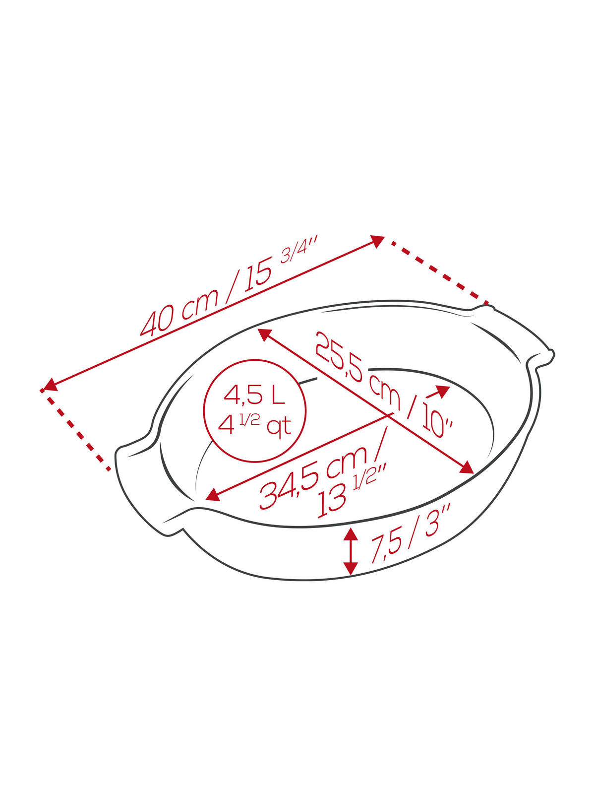 AUFLAUFFORM Keramik Appolia 40cm Oval Schiefergrau Spülmaschinenfest - Grau, Keramik (27.2/40/8.2cm) - PEUGEOT