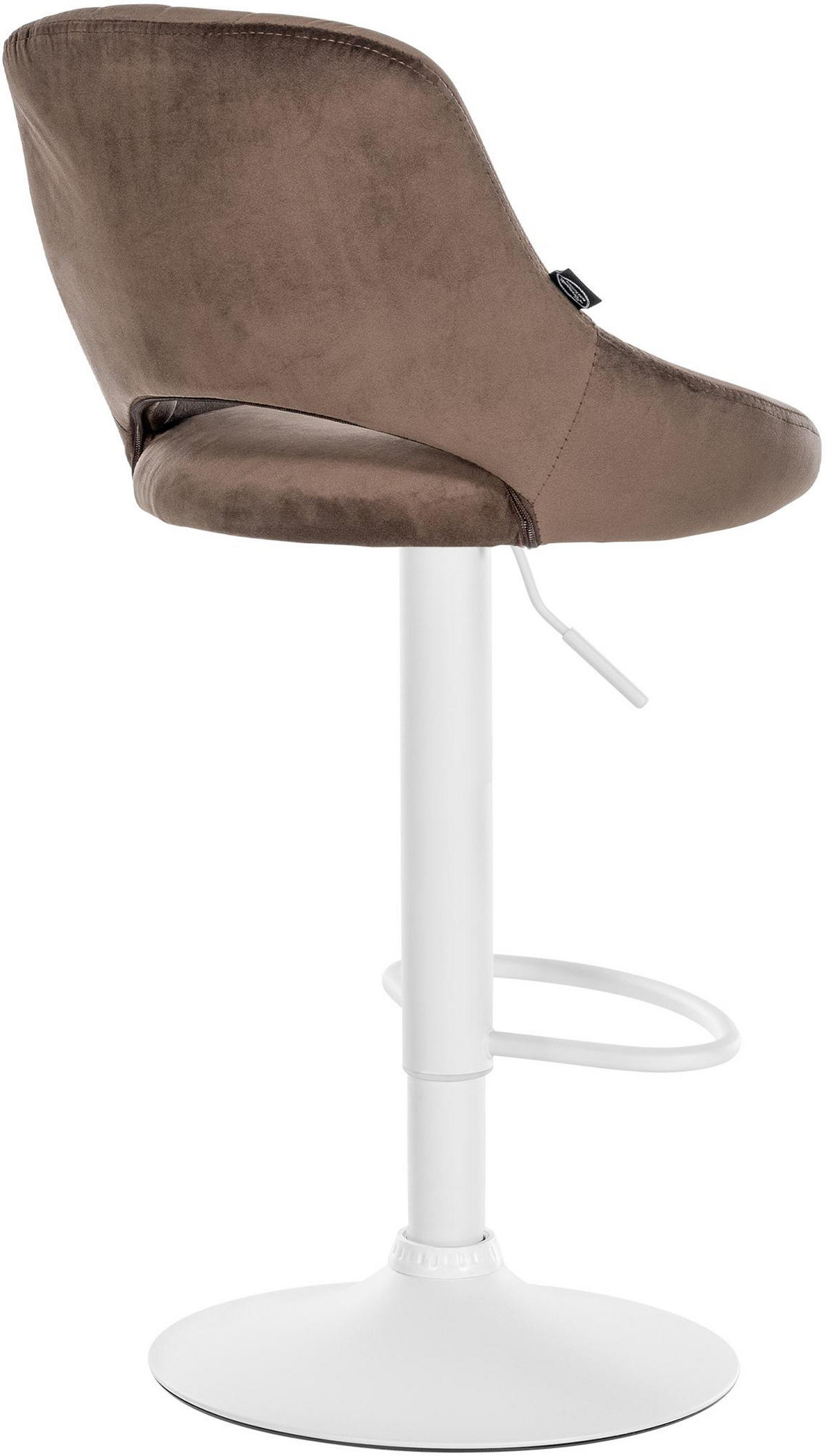 BARHOCKER Milos Samt weiß braun - Braun/Weiß, Textil/Metall (47/106/48cm) - TPFLiving