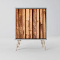 SIDEBOARD NATURAL WOOD, Grau, 57,5x42x77,5 cm, Schräge Buchenholzfüße - Buchefarben/Multicolor, Holzwerkstoff/Buchenholz (57.5/77.5/42cm) - SpaceRebels