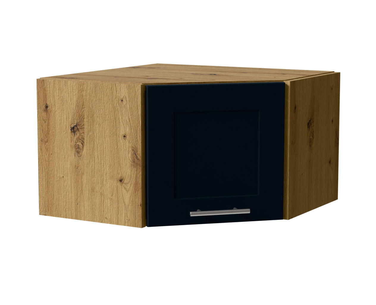ECKHÄNGESCHRANK Oslo W10/60/36 Eiche Artisan / Indigo Matt 60 / 60 / 36cm - Eiche Artisan/Dunkelblau, Holz/Holzwerkstoff (60/36/60cm) - Feldmann-Wohnen