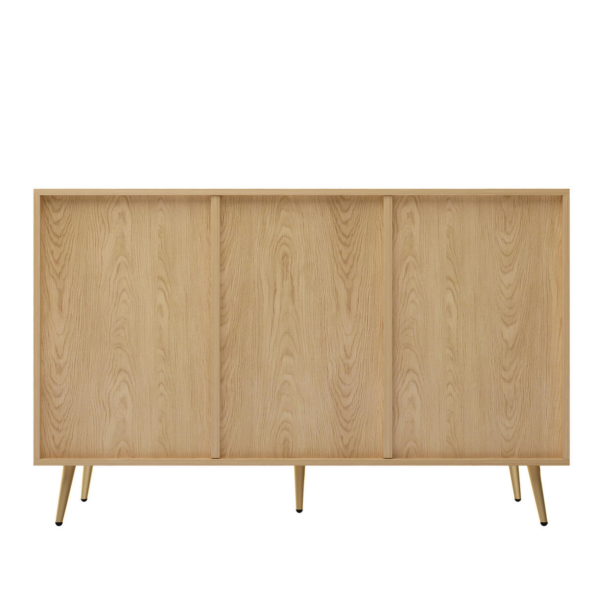 SIDEBOARD mit 9 Schubladen, Eisenbeinen & geometrischem Muster - Sonoma Eiche, Holzwerkstoff/Metall (120/80/39cm) - Urban Meuble