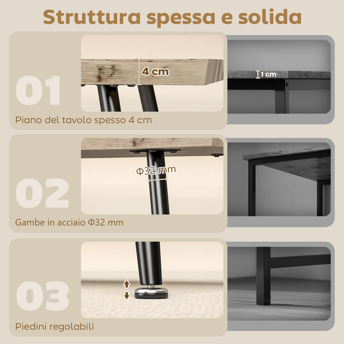 COUCHTISCH Beige 1 Stück - Beige, Naturmaterialien (100/50/45cm) - GiPP