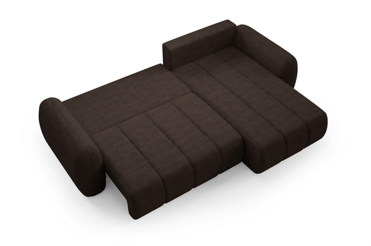 ECKSOFA Caria Mit Schlaffunktion - Braun, Holzwerkstoff/Textil (304/190cm) - Fun Möbel