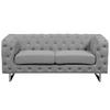 2-SITZER-SOFA Polyester Grau Vissland - Hellgrau, Textil (172/71/87cm) - Beliani