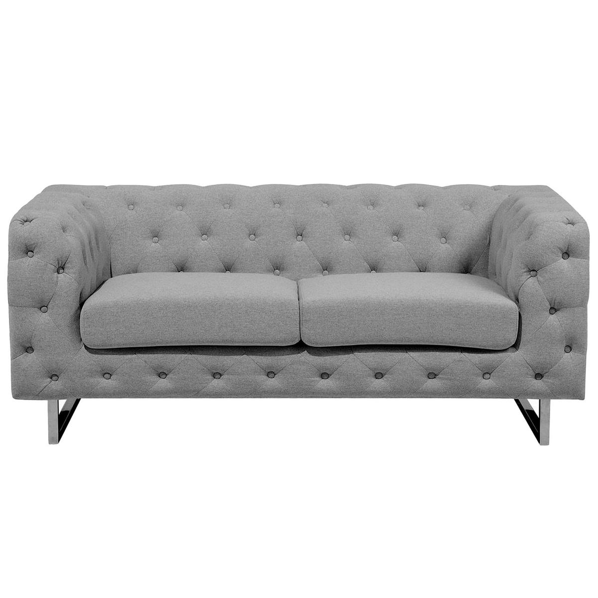 2-SITZER-SOFA Polyester Grau Vissland - Hellgrau, Textil (172/71/87cm) - Beliani