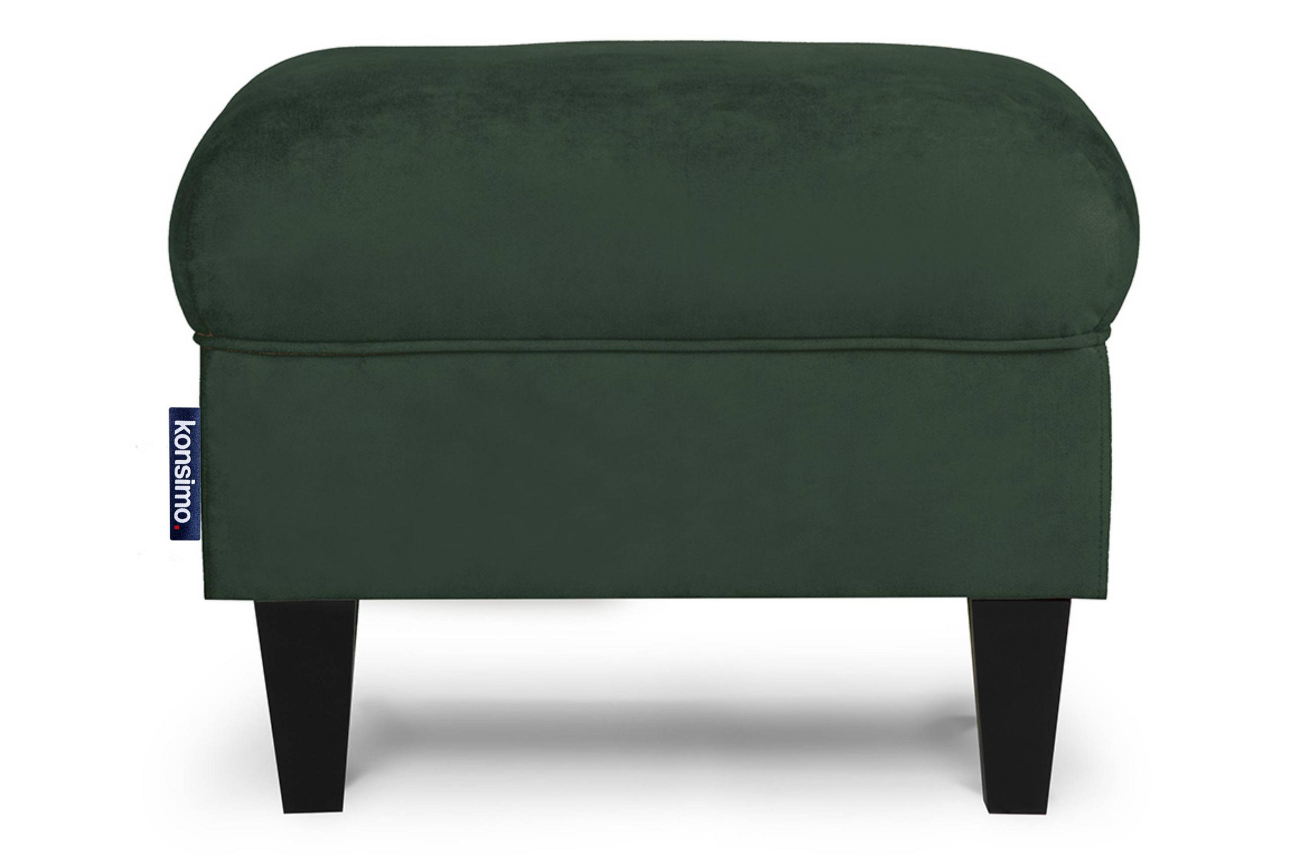 SITZHOCKER MILES Pouffe zeitloses Design und pflegeleichter Stoff, grün - Grün, Holzwerkstoff/Buchenholz (55/42/40cm) - KONSIMO®