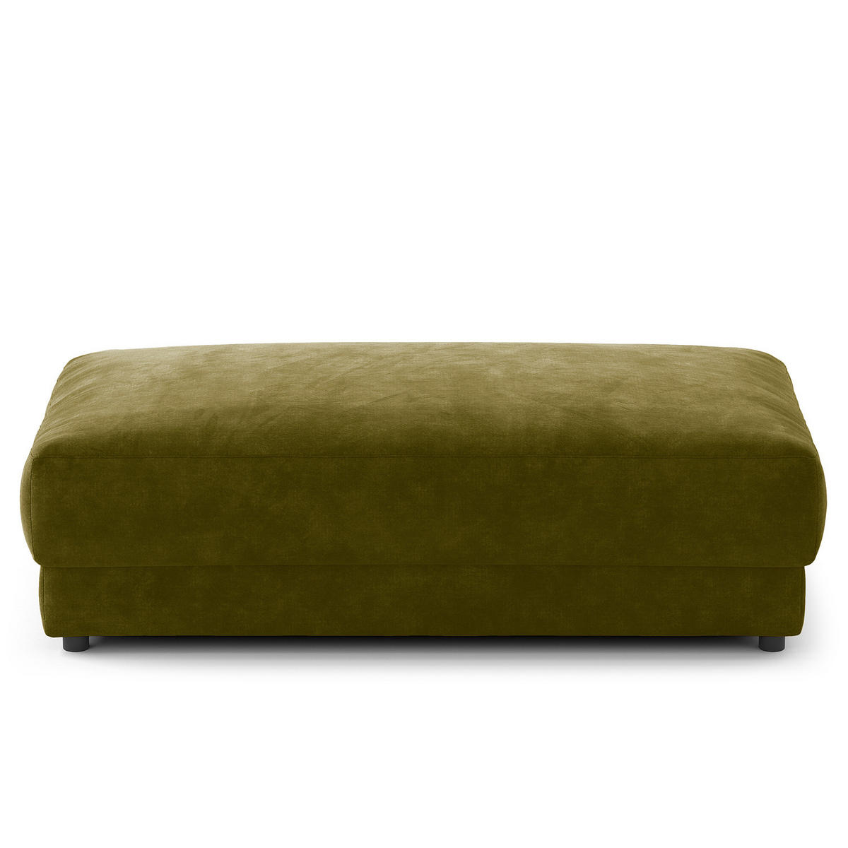 POLSTERHOCKER - rechteckig - Schwarz/Grün, Kunststoff/Textil (134/45/65cm) - home24