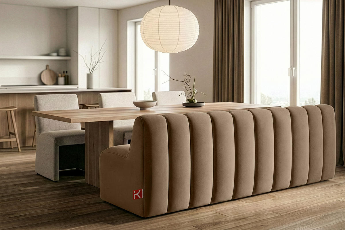 ESSZIMMERBANK CORDA, Beige - Beige, Holz/Holzwerkstoff (203/78/71cm) - KONSIMO®