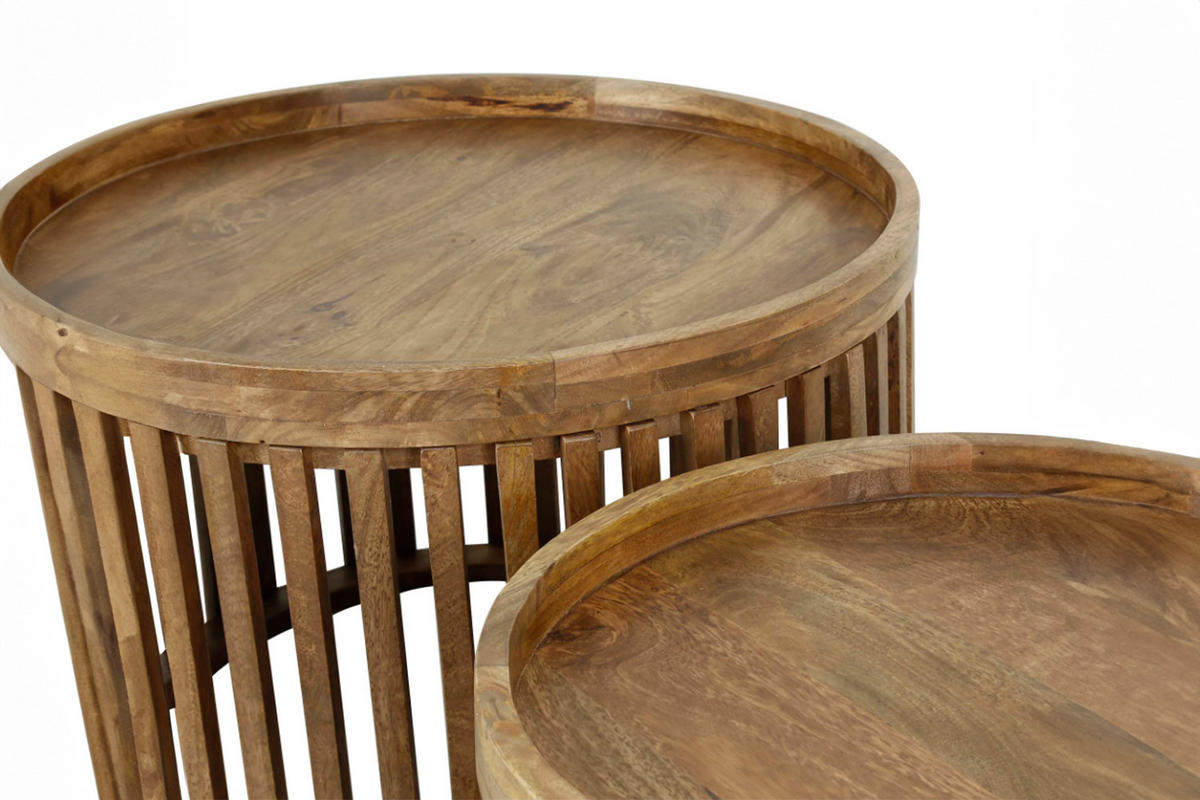 COUCHTISCH-SET LANI Braun Mango - Braun, Mangoholz/Holz (65/65/40cm) - KAWOLA