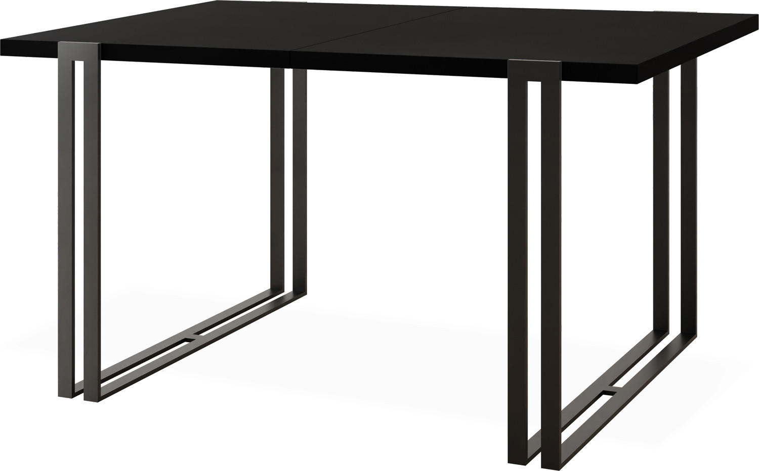 ESSTISCH Marina rechteckig ausziehbar, Schwarz 120-220/80/76 cm - Schwarz, Holzwerkstoff/Metall (120/80/76cm) - WFL GROUP