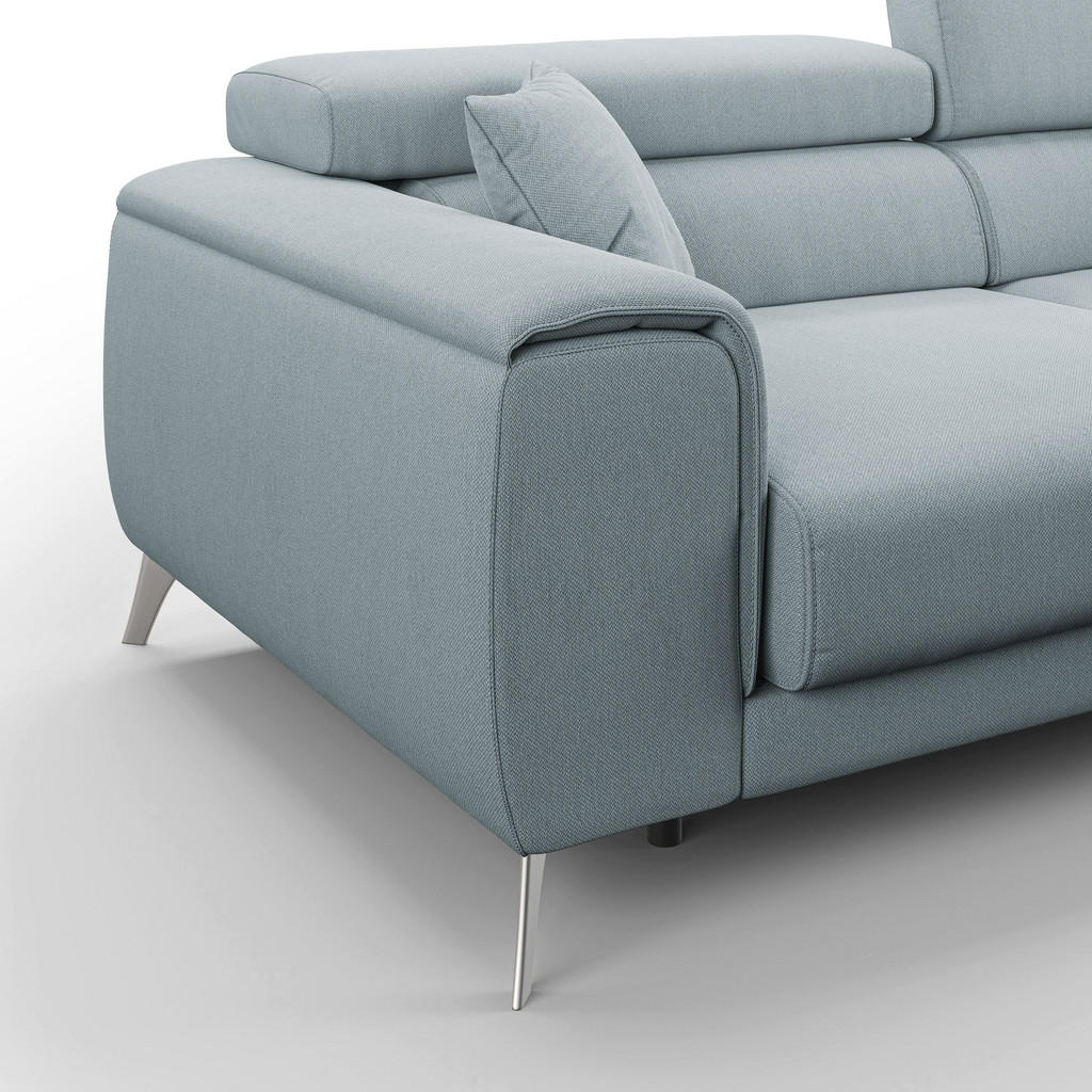 Thumbnail - Divani.store Linearsofa, Hellblau, Textil, 215x73x102 cm, Wohnzimmer, Sofas & Couches, Sofas