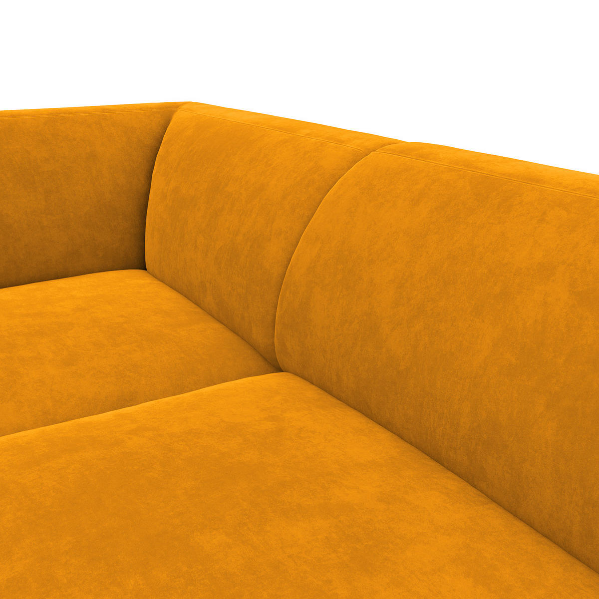 2,5-SITZER ECKSOFA mit Ottomane - Gelb/Schwarz, Textil/Metall (252/205cm) - home24