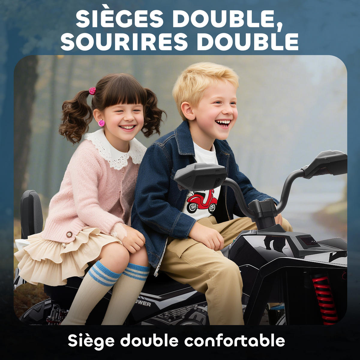 ELEKTRO-QUAD DE-13084 2-Sitzer Schwarz - Schwarz, Kunststoff (109/68.5/76cm) - ComfortXL