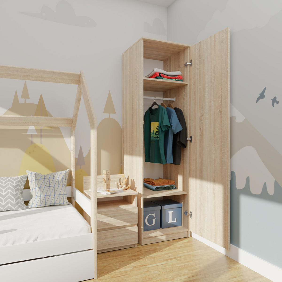 KLEIDERSCHRANK Sonoma 50/180/50 - Sonoma Eiche, Holzwerkstoff (50/180/50cm) - RAUMHIRSCH FURNITURE