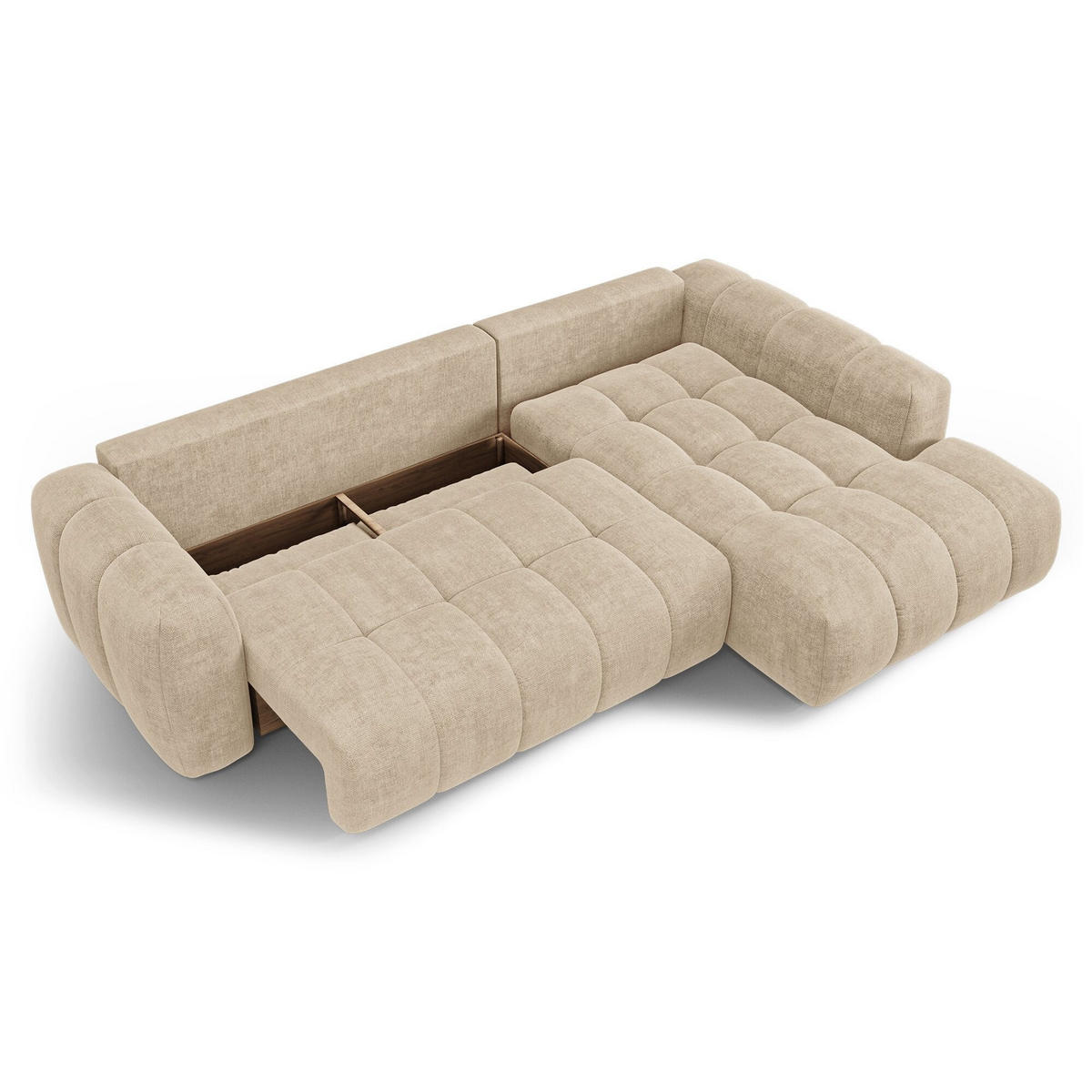 ECKSOFA rechtwinklig SKY Köpergewebe Beige 310cm - Beige, Textil (310/180cm) - Premium Interiors