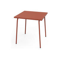GARTENTISCH quadratisch L.70 cm - Metall - Terracotta - MIRMANDE von MYLIA - Braun, Metall (70/70/75.5cm) - Vente-Unique