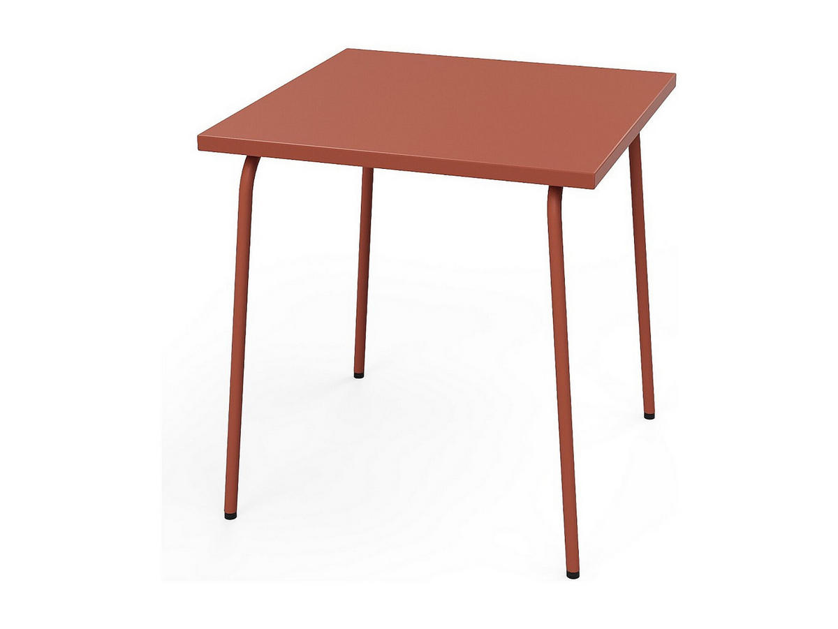GARTENTISCH quadratisch L.70 cm - Metall - Terracotta - MIRMANDE von MYLIA - Braun, Metall (70/70/75.5cm) - Vente-Unique