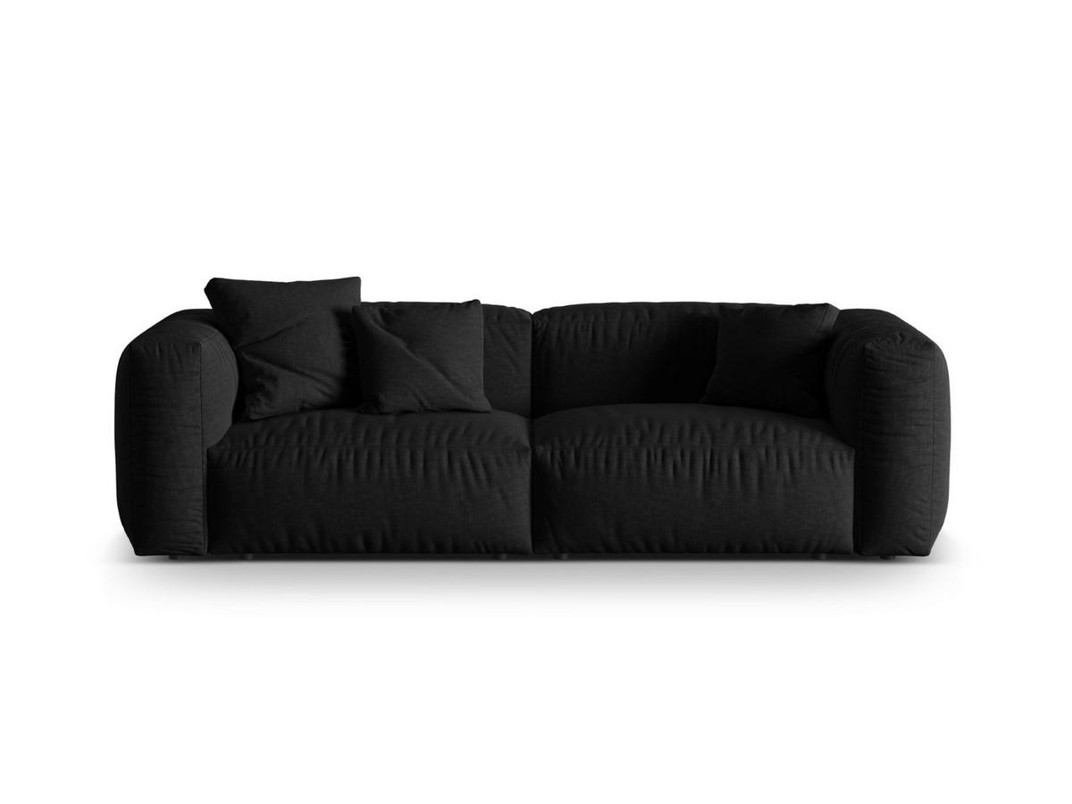 SOFA modular Martina aus strukturiertem Stoff schwarz 3 Sitzplätze - Schwarz, Textil (106/75/240cm) - Micadoni