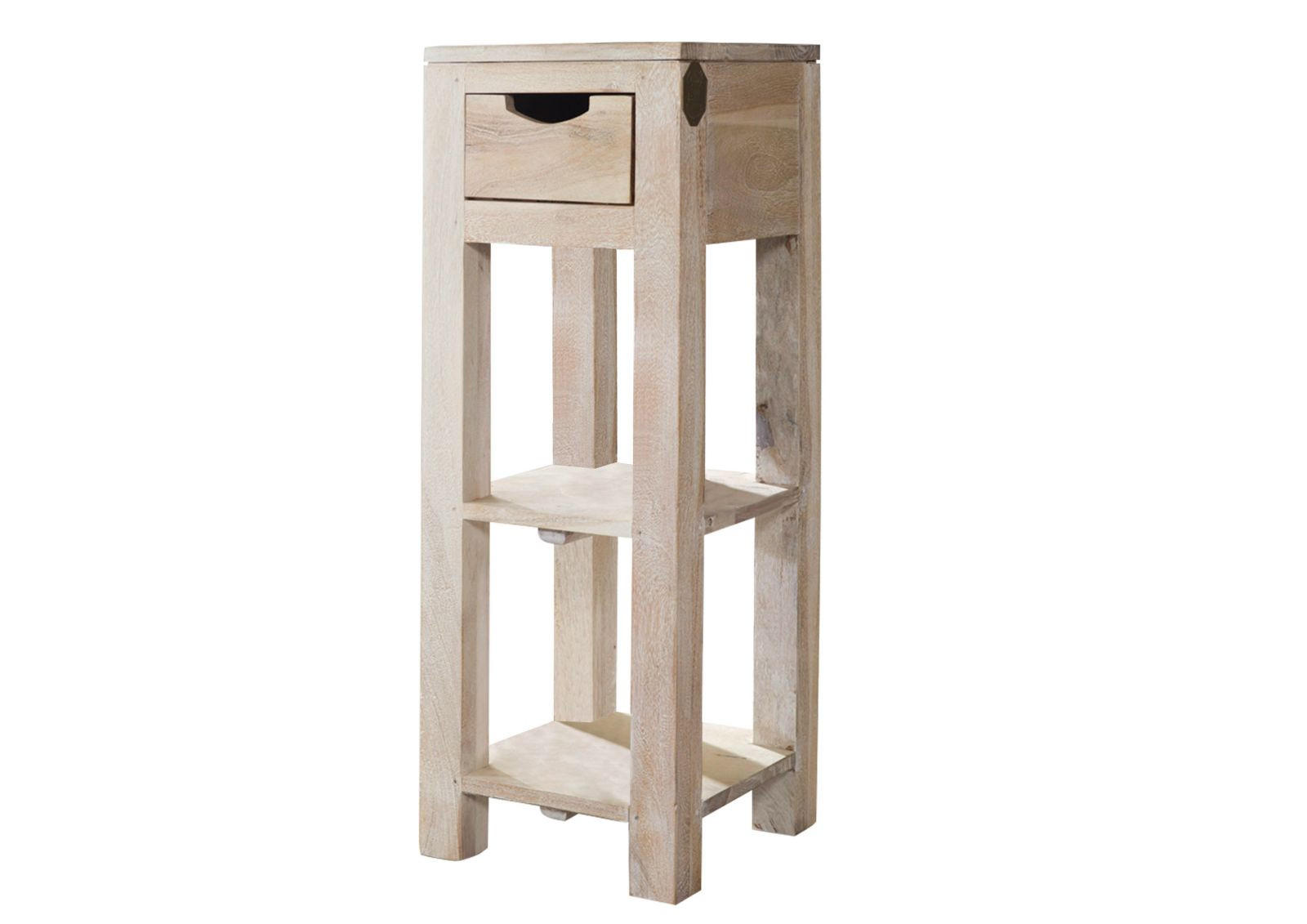 Massivmoebel24 Beistelltisch Beige 29x80x29 cm