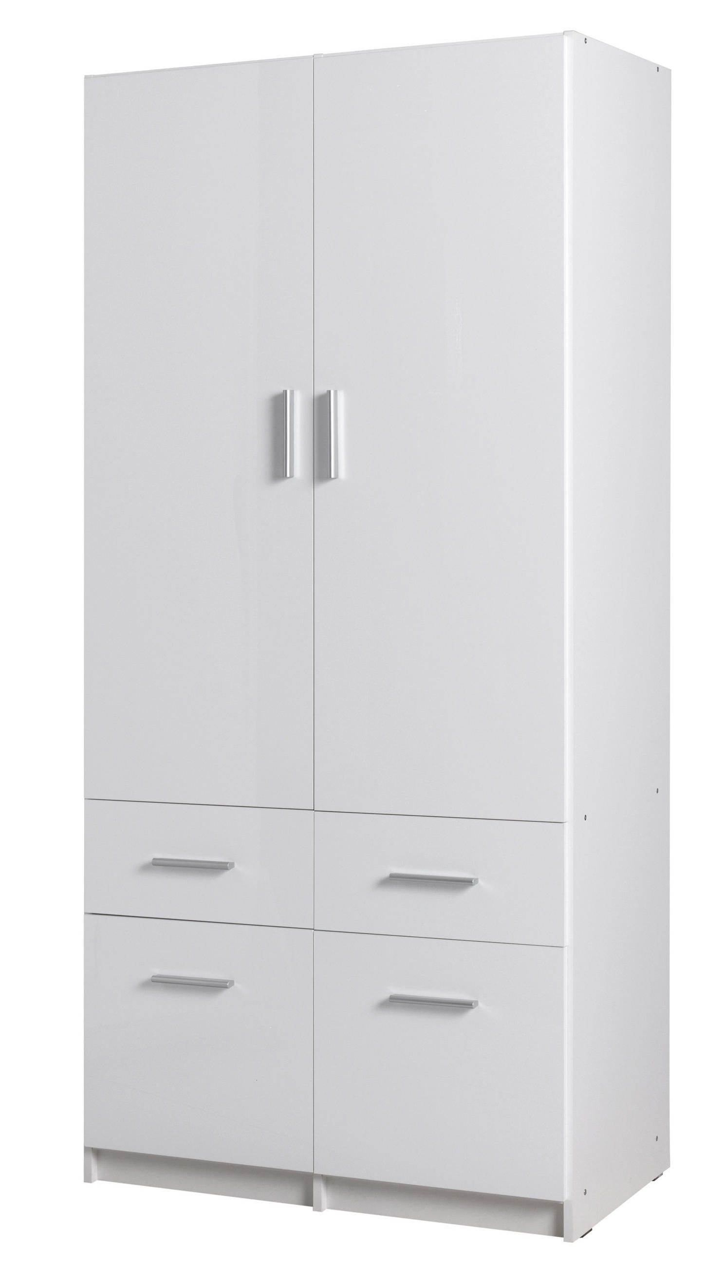 DREHTÜRENSCHRANK LUGERN 91,2/197,6/53,6cm 2-türig Weiß - Weiß, Holzwerkstoff (91.2/197.6/53.6cm) - MASSENO