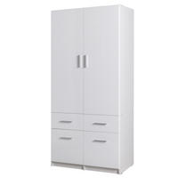 DREHTÜRENSCHRANK LUGERN 91,2/197,6/53,6cm 2-türig Weiß - Weiß, Holzwerkstoff (91.2/197.6/53.6cm) - MASSENO