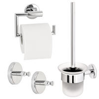 BADEZIMMER-ZUBEHÖR-SET LUCENTE 3tlg, Edelstahl, verchromt - Chromfarben, Metall (14.5/35/11.5cm) - bremermann