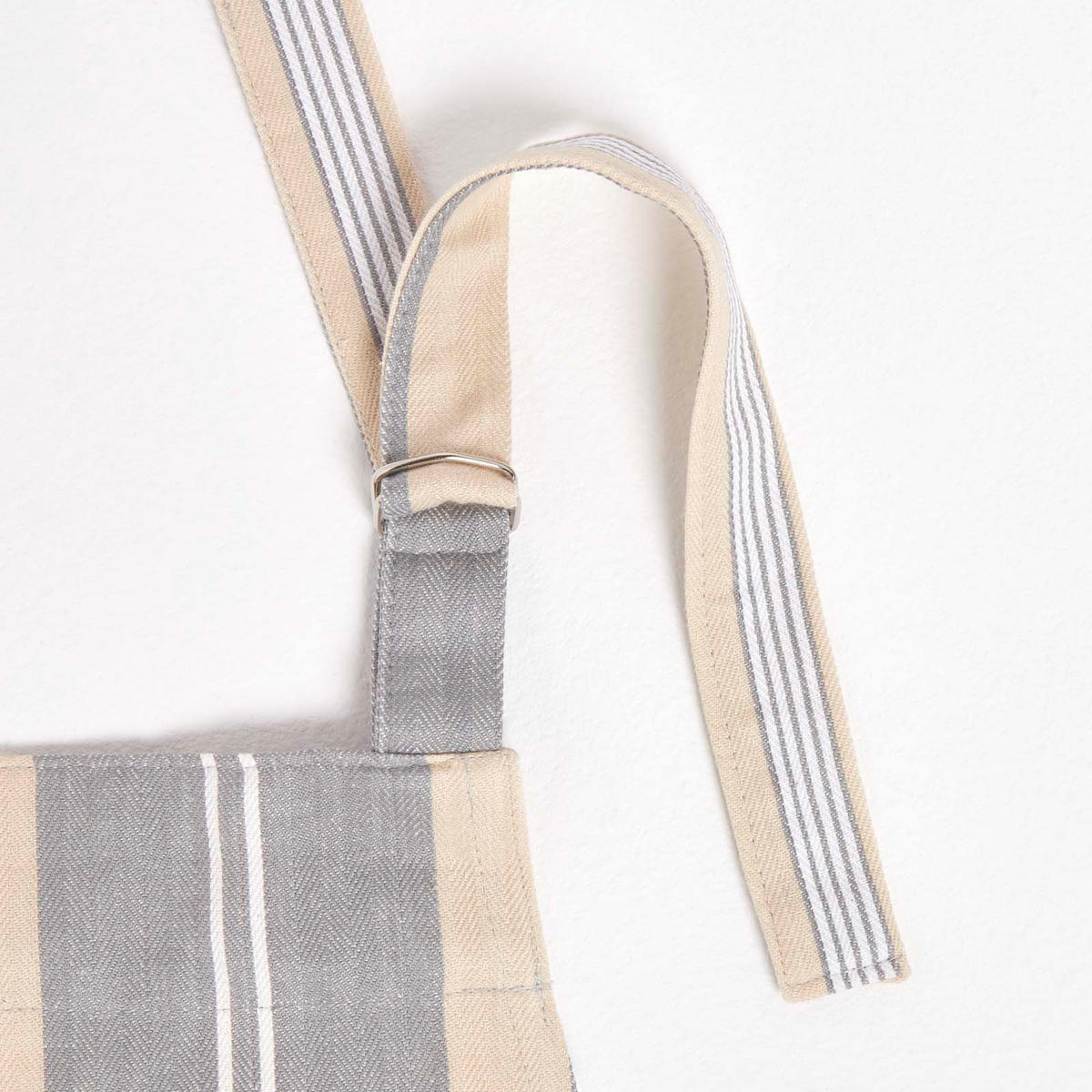 KOCHSCHÜRZE Oxford grau gestreift, 100% Baumwolle - Grau, Textil (80/110cm) - Homescapes