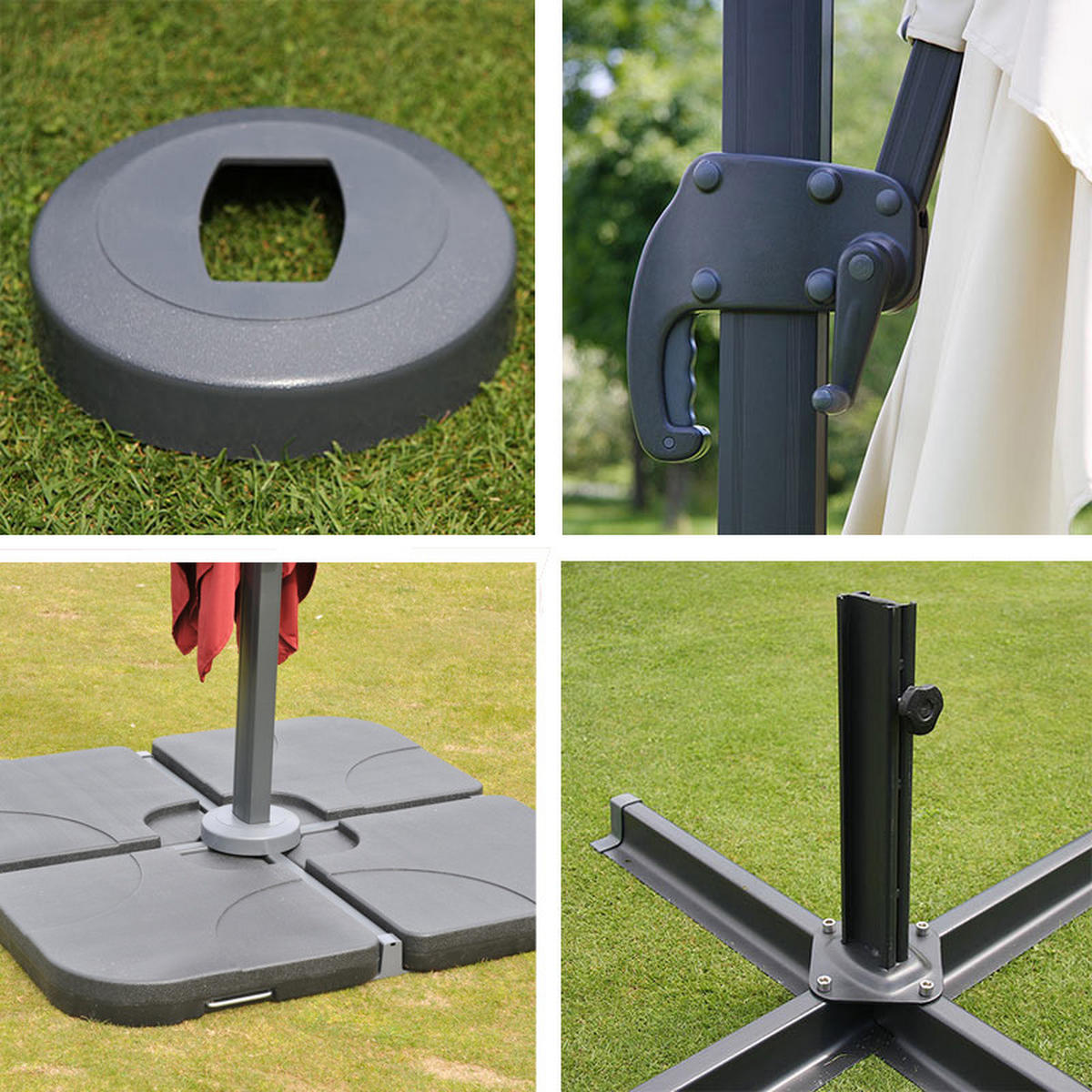 AMPELSCHIRM I Bordeaux 300/300 cm - Bordeaux, Textil (360/300cm) - MCW