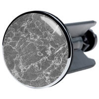 WASCHBECKENSTÖPSEL Marmor Grau - Grau, Kunststoff/Metall (4/7/7cm) - Sanilo