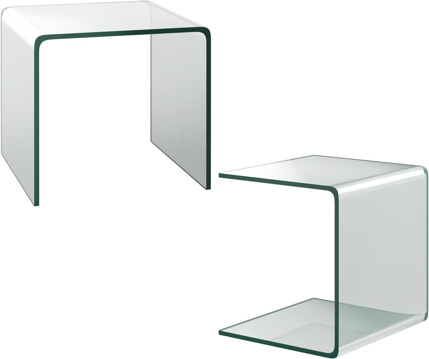 Costway Beistelltisch Klar 45x41x45 cm