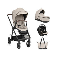 KOMBIKINDERWAGEN Mia 3 in 1 beige Babywanne Babyschale Wickeltasche Matratze - Beige, Metall (72/53/99cm) - Kikka boo