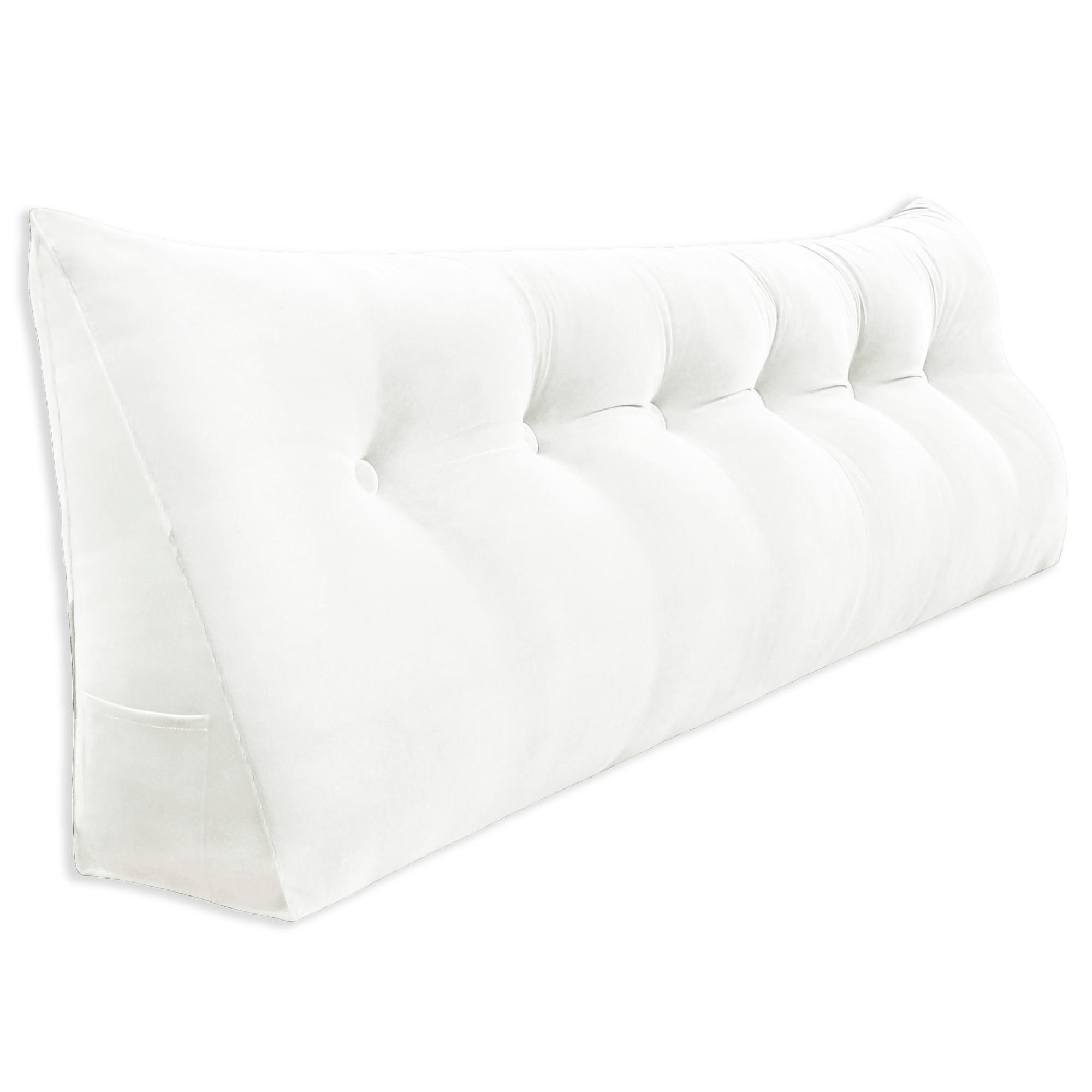 RÜCKENKISSEN für Bett Samt 180 cm - Weiß, Textil (50/180cm) - Vercart