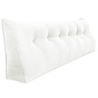 RÜCKENKISSEN für Bett Samt 180 cm - Weiß, Textil (50/180cm) - Vercart
