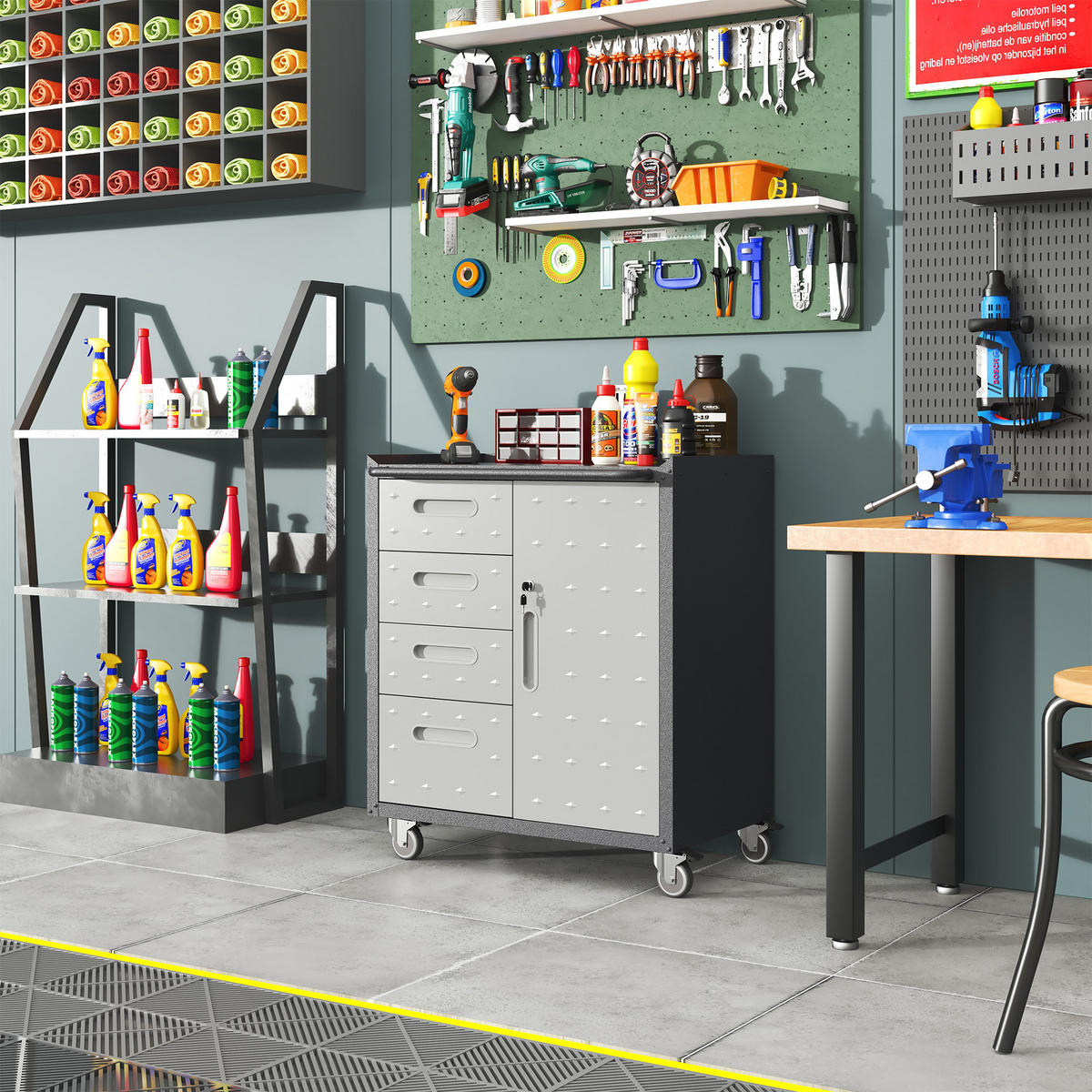 KOMBINATIONSKOFFER – 75 × 42 × 88 cm, schwarz/grau - Multicolor, Metall (42/88.01/75.01cm) - DCA