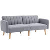 SCHLAFSOFA, 2-Sitzer Stoffsofa mit Schlaffunktion, 173 x 75 x 73 cm, Grau - Hellgrau/Naturfarben, Holz/Textil (75/73/173cm) - HOMCOM