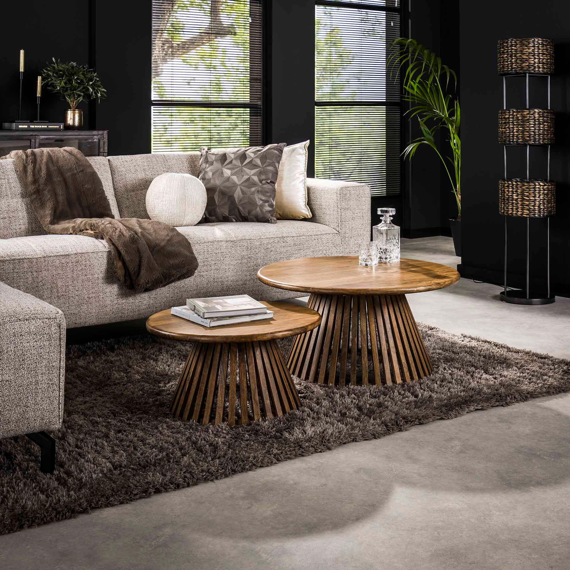 COUCHTISCH Tweak Braun 80/80/40 cm 2er-Set - Braun, Holz (80/80/40cm) - Hoyz Collection