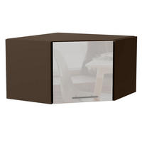 ECKHÄNGESCHRANK Essen W10/60/36 Weiß Hochglanz / Lava Matt 60 / 60 / 36cm - Dunkelgrau/Weiß Hochglanz, Holz/Holzwerkstoff (60/36/60cm) - Feldmann-Wohnen