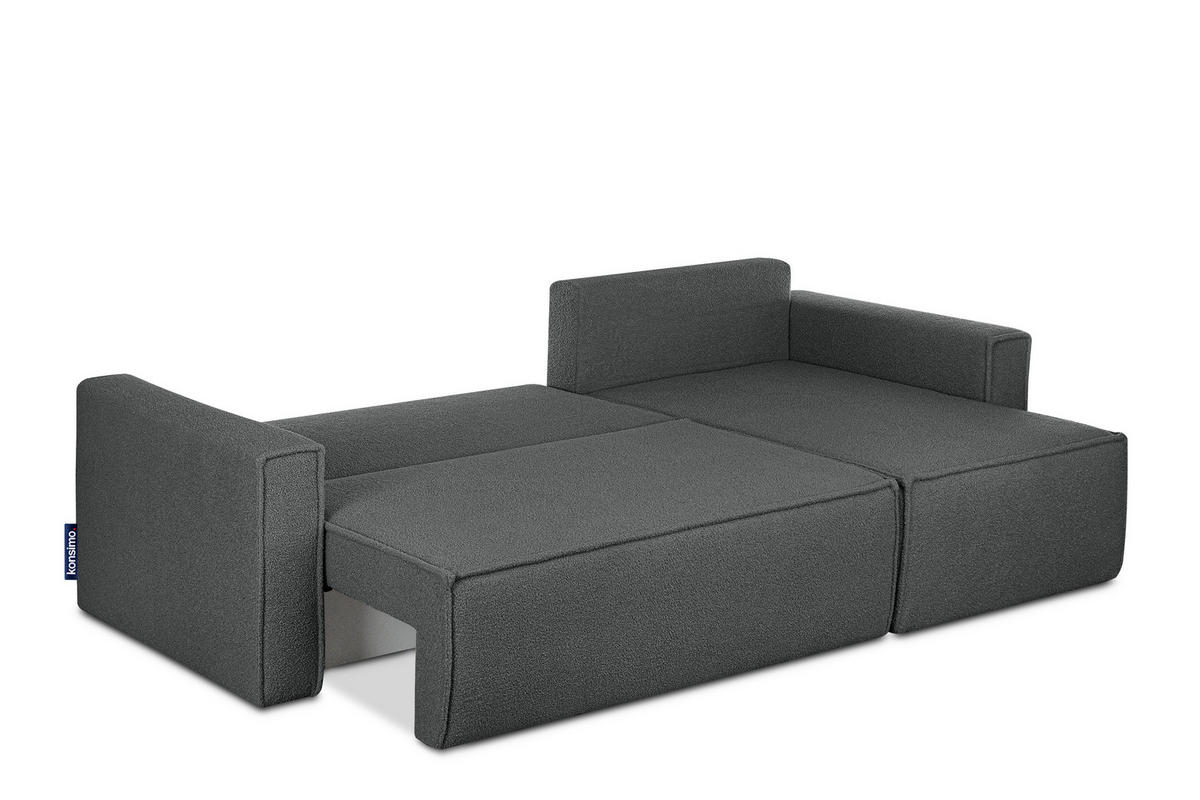 ECKSOFA-LINKS/RECHTS NAPI II mit Schlaffunktion, graphit - Graphitfarben, Textil (246/148cm) - KONSIMO®