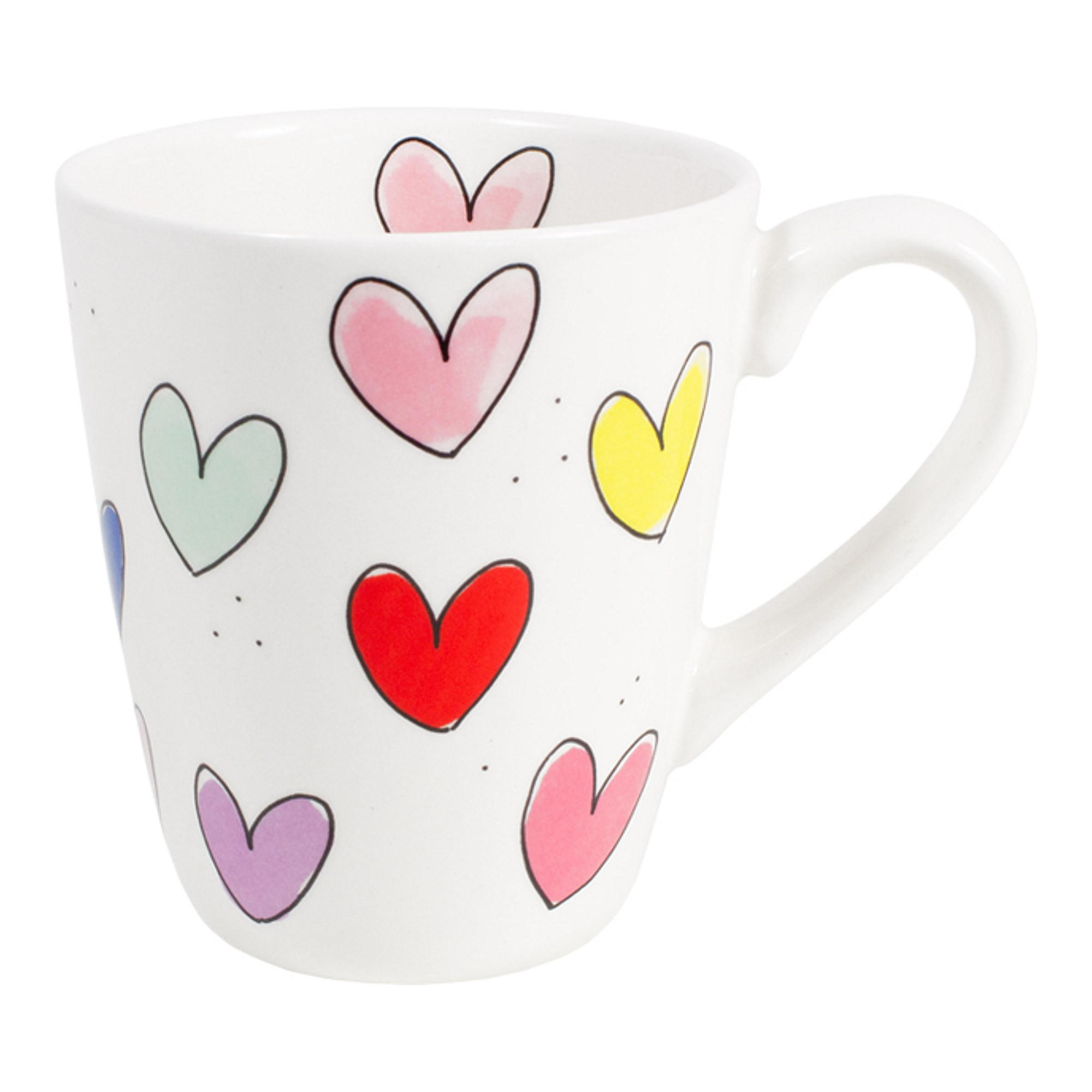 BECHER Herzen in Bunt - 350 ml - Multicolor, Keramik (0.35L) - Blond Amsterdam