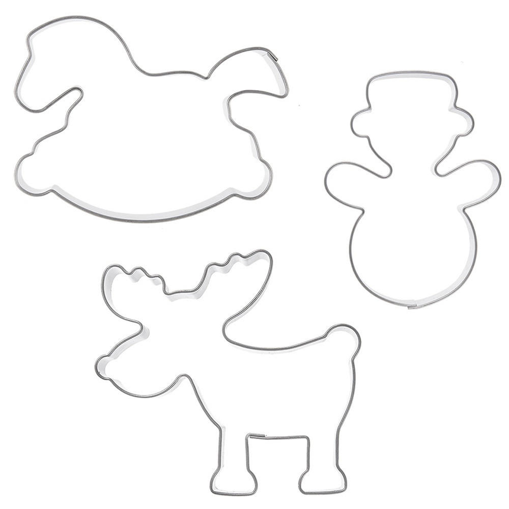 AUSSTECHFORMEN-SET Winterfiguren 3-teilig Silber - Silberfarben, Metall (6.5/1.5/6.5cm) - Orion 