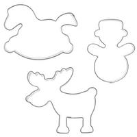 AUSSTECHFORMEN-SET Winterfiguren 3-teilig Silber - Silberfarben, Metall (6.5/1.5/6.5cm) - Orion 