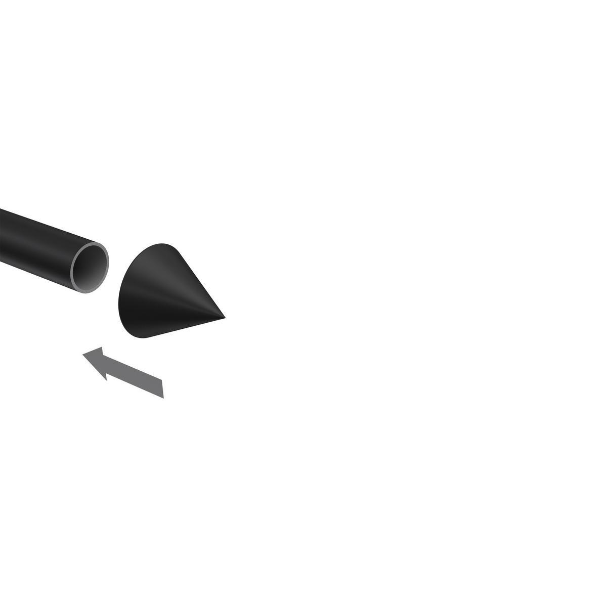 ENDSTÜCKE FÜR TELESKOP-GARDINENSTANGEN Cone 16/13 mm Ø Schwarz, Packung 2 Stück - Schwarz, Kunststoff (3/3/3cm) - INTERDECO