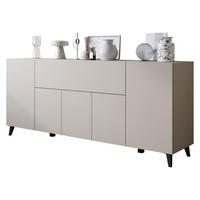SIDEBOARD Phuket 180 - Kaschmir/Schwarz, Holzwerkstoff/Kunststoff (180/76/38cm) - MIRJAN24