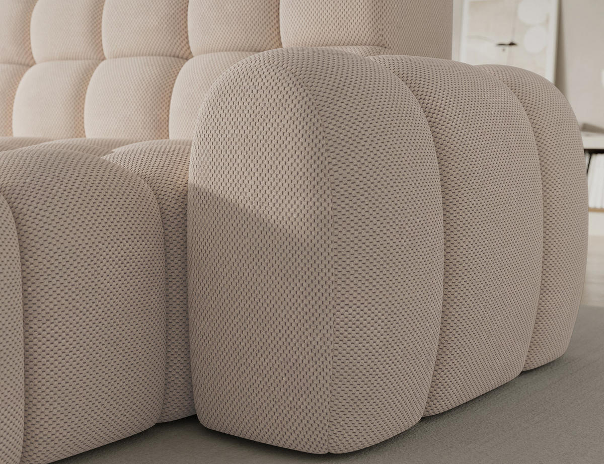 ECKSOFA Lorveno L - Beige (Calmora 18) - Beige, Holzwerkstoff (283/165cm) - Möblo