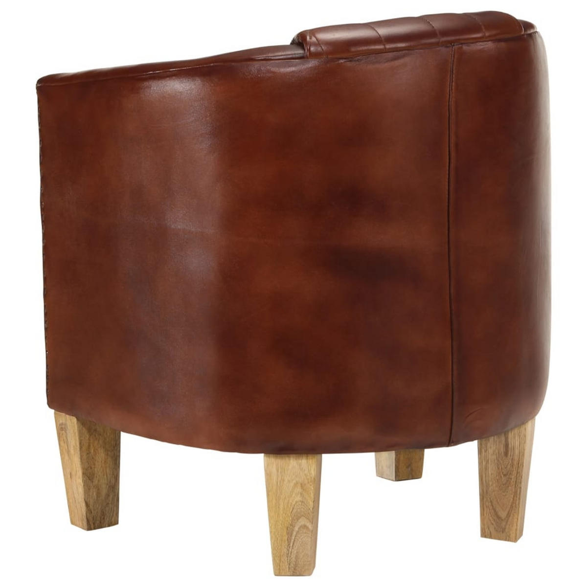 CLUBSESSEL Atmungsaktives Material 58/54/70 cm Braun Ler - Braun, Leder (54/70/58cm) - vidaXL