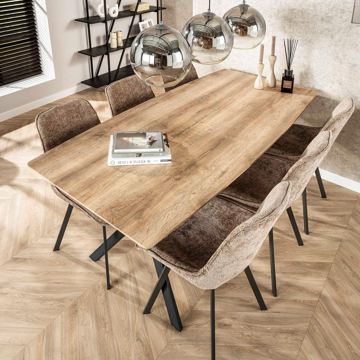 ESSTISCH Wash Brown 190/90/ 76 cm - Braun, Holz (190/90/76cm) - Hoyz Collection