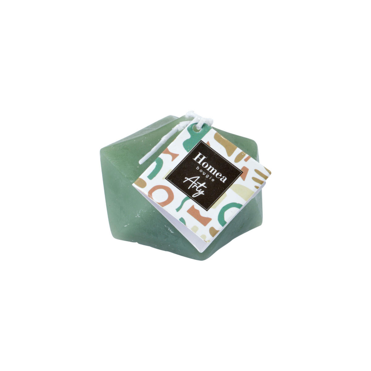DEKO-KERZE Origami-Form Arty 7/7/5 cm - Grün, Paraffin (7/5/7cm) - Homea