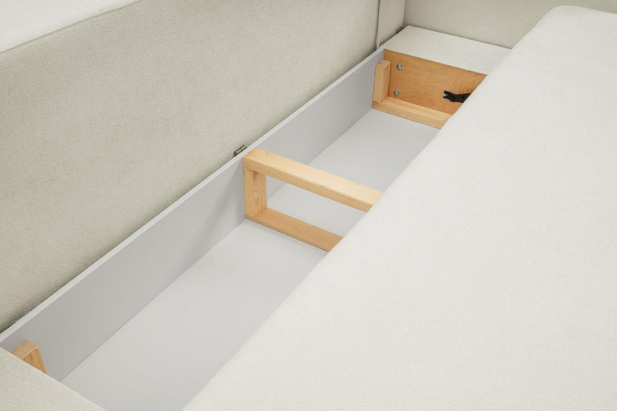SITZSOFA 60-Cremé LIO Mit Schlaffunktion Stoff SICURO - Weiß, Textil (238/86.5/101cm) - Sepro Meble