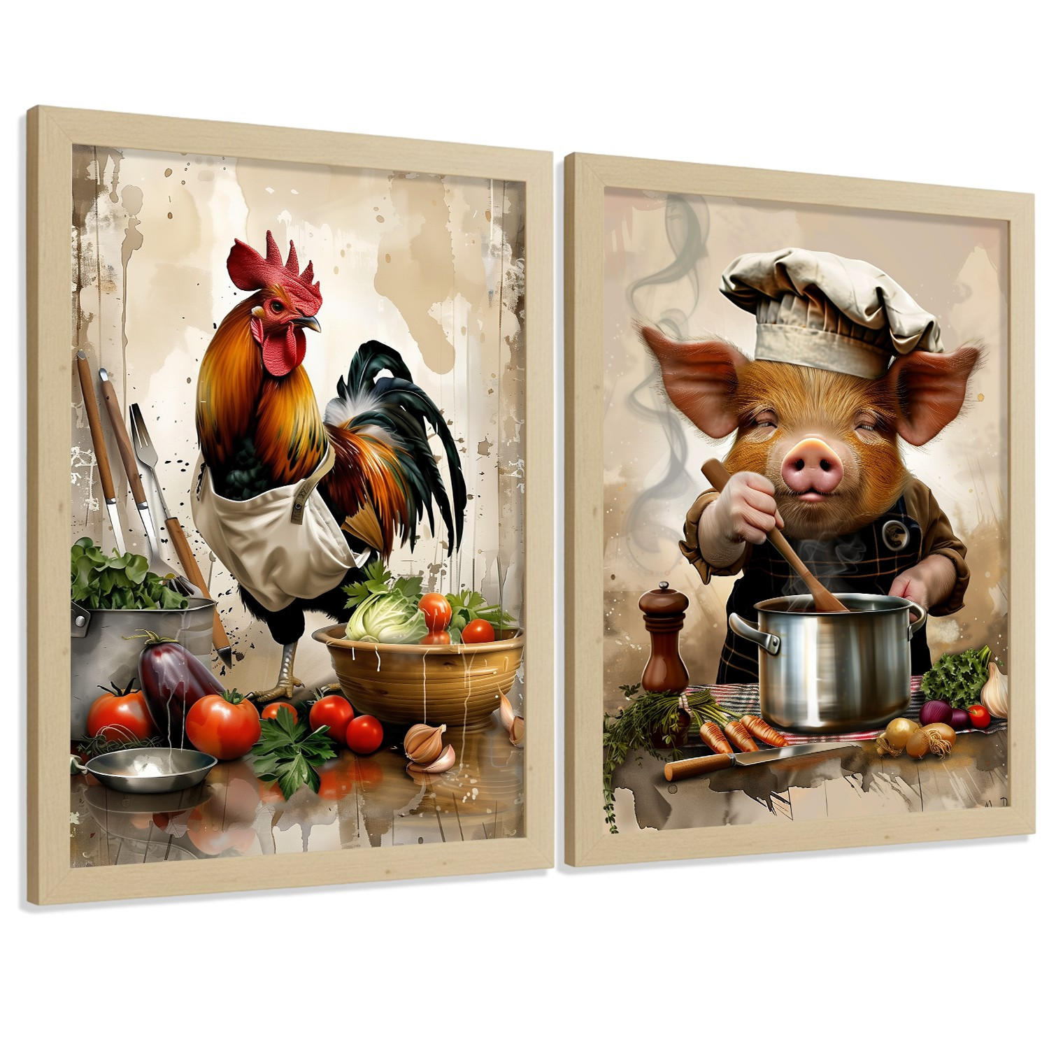 Nacnic PLAKAT Sada 2 Animal Chef A3 bez rámu
